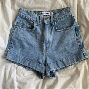 High-waisted denim shorts